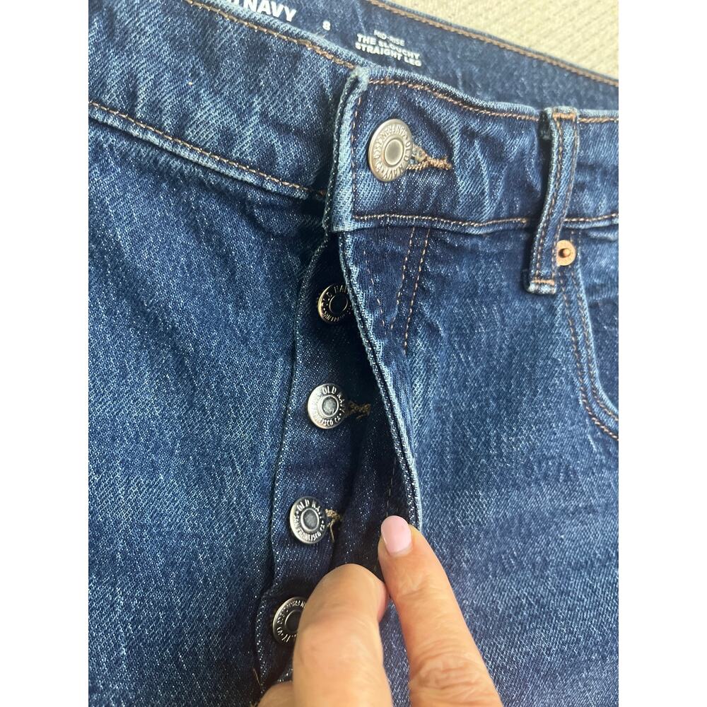 Old Navy Mid-Rise The Slouchy Straight Leg Marin blue jeans, size 8, NWT - Picture 10 of 15